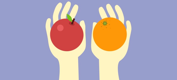 Comparison of apples and oranges