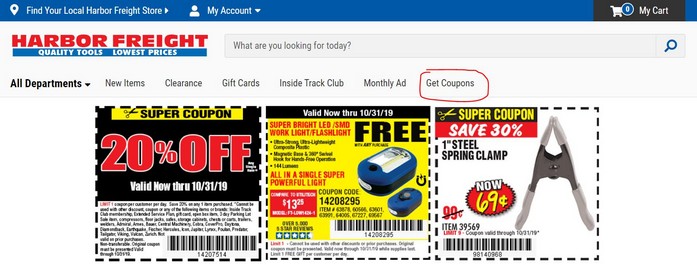 Harbor Freight mailer of coupons